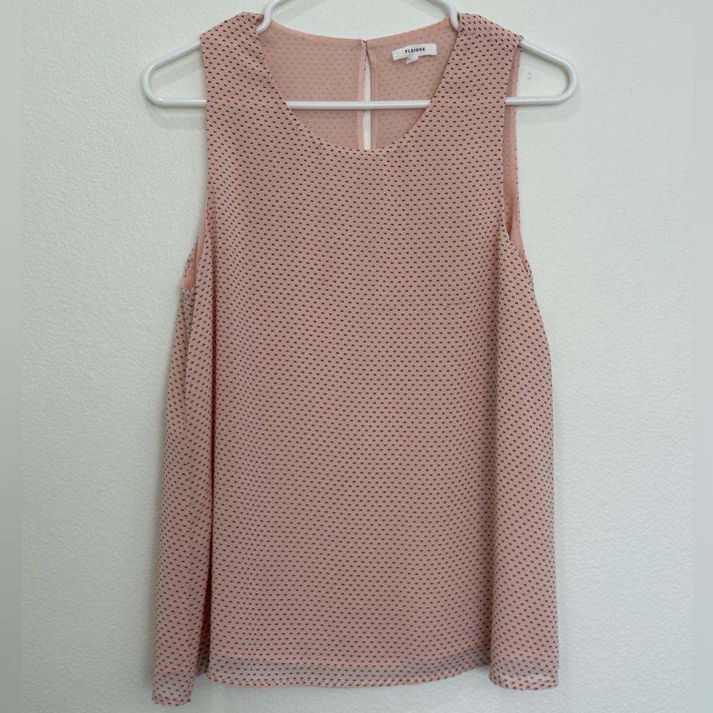 Pleione Soft Pink Top with Black Dot Print Size XS